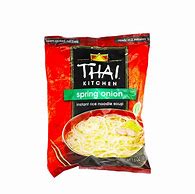 Thai Kitchen noodle package with spring onion flavor, 1oz, on a white background.