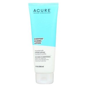 Acure Everyday Eczema Lotion with colloidal oatmeal and cocoa butter for sensitive skin.