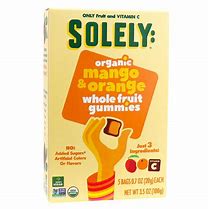 Organic mango and orange whole fruit gummies for kids and adults.