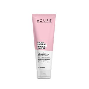 Acure Buildup Balancing Hemp & ACV Shampoo for hair detox and scalp health.
