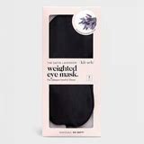 Lavender weighted satin eye mask for relaxation and sleep.