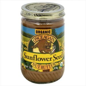 Organic sunflower seed nut butter jar with label and lid, 16 oz.