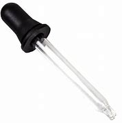 Clear glass dropper with black rubber top for 4oz bottles.