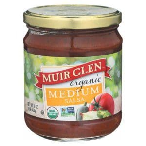 Organic medium salsa jar with tomatoes and herbs from Healthy Roots.