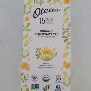 Organic Rejuvenate Tea pack with herbal ingredients and eco-friendly design.