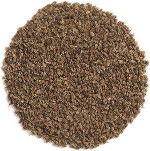 Dried celery seeds for herbal supplement or cooking use.