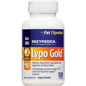 Enzymedica LyPO Gold enzyme supplement for fatty food digestion.