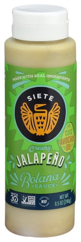 Healthy Roots Siete Jalapeno Botana Sauce with real ingredients and avocado oil.