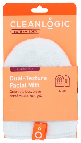 Dual-Texture Facial Mitt for sensitive skin from Healthy Roots.