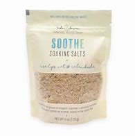 Healthy Roots Soothe herbal bath salts in a resealable bag for relaxation.