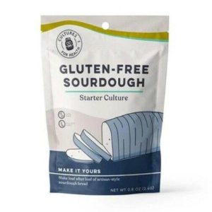 Gluten-free sourdough starter culture package for baking.