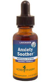 Herb Pharm Anxiety Soother Lavender 1oz bottle for stress relief.
