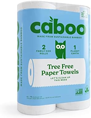 Eco-friendly tree free paper towels from Healthy Roots, 2-pack, sustainable bamboo material.