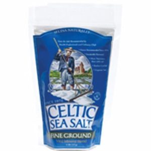 Celtic Sea Salt Fine Ground Sea Salt 1lb package with sailor illustration.