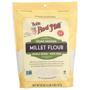 Stone ground millet flour for gluten-free baking and healthy recipes.