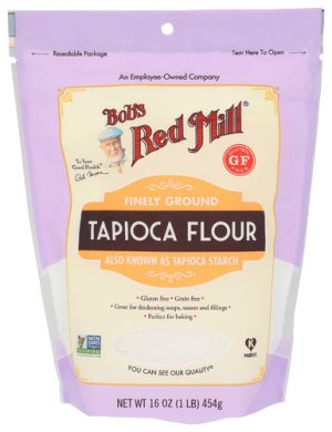 Bob's Red Mill tapioca flour 16oz gluten free starch for baking and cooking.