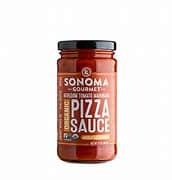 Jar of SONOMA Plum Tomato Marinara Vegan Gluten Free pizza sauce.