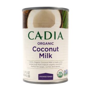 Organic coconut milk in a can, ideal for soups and curries.