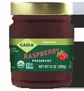 Organic raspberry jam in a 13oz jar from Healthy Roots for healthy eating.