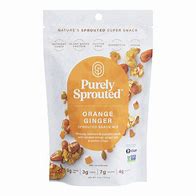Healthy Roots Purely Sprouted Snack Orange Ginger 4oz package with sprouted ingredients.