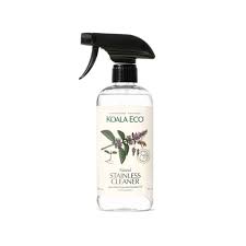 Koala Eco stainless steel and chrome cleaner with peppermint oil in spray bottle.