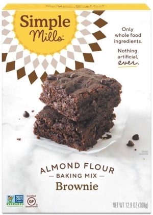 Delicious homemade brownies made with Simple Mills almond flour baking mix.