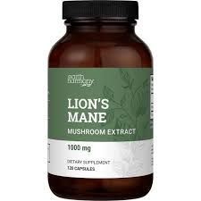 Lion's Mane mushroom supplement bottle for cognitive health.