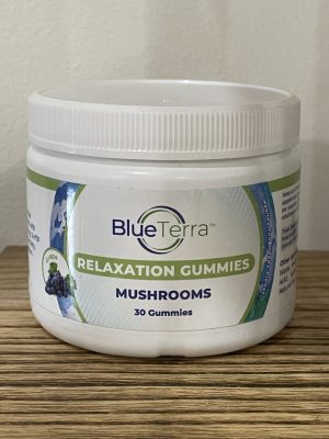 Blue Terra Relaxation Gummies Mushrooms for stress relief and relaxation.