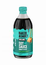 Naked and Saucy Coconut Aminos 16oz bottle on a white background.