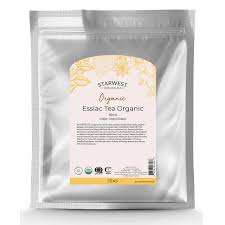 Organic Essiatic Tea from STARWEST in a 4oz package for healthy tea lovers.