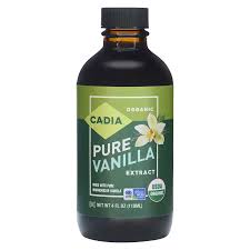 Cadia Pure Vanilla Extract 4oz bottle on a white background.