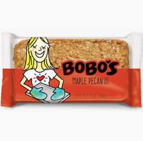 Healthy Roots Bobo's Maple Pecan Oatmeal Bar with nuts and grains.