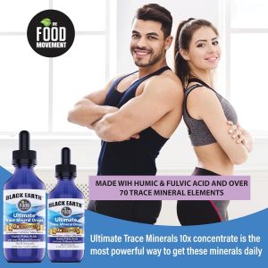 Black Earth Ultimate Trace Minerals 10x supplement for health and wellness.