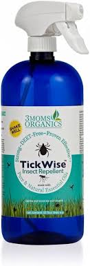 3 MOMS ORGANICS TickWise insect repellent spray for safe pest control.
