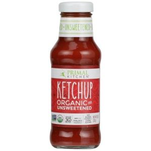 Organic unsweetened ketchup bottle from Primal Kitchen for healthy eating.
