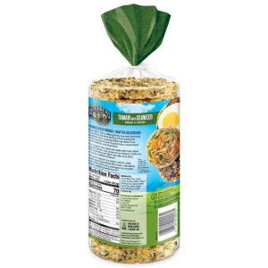 Lundberg Tamari Rice Cakes with seaweed flavor, healthy snack option.