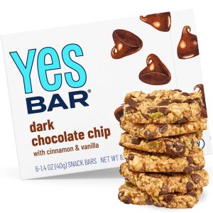 Dark chocolate chip snack bar with cinnamon and vanilla flavor from Healthy Roots.