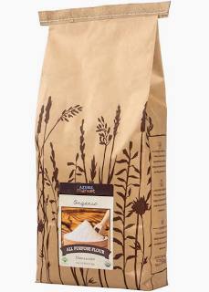 Healthy Roots unbleached all purpose white flour 2lbs in a paper bag.