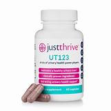 Bottle of Just Thrive UT123 urinary and bladder support capsules with cranberry and black cumin seed.