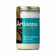 Organic raw coconut butter in a glass jar from Artisana Organics.