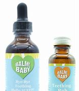 Baby teething tincture bottle with dropper for calming and soothing gums.