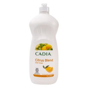 Cadia Citrus Blend dish soap bottle with lemon and orange images.