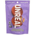Unreal dark chocolate almond butter cups in purple packaging.