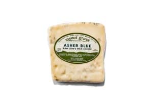 Healthy Roots Asher Blue cheese from Sweet Grass Dairy, made from raw cow's milk.
