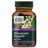 Gaia Menopause Support Daytime supplement bottle with herbal ingredients.