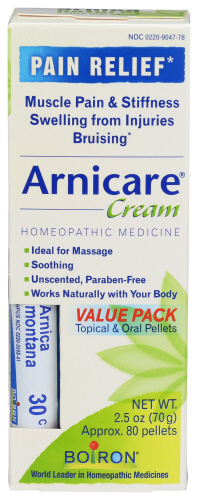 Arnicare Cream for muscle pain, stiffness, swelling, and bruising relief.