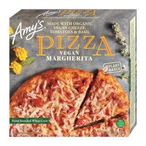 Vegan Margherita Pizza with organic ingredients from Amy's.
