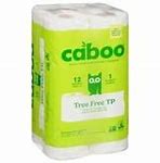 Eco-friendly Caboo toilet paper in white, 12 rolls, 300 sheets each, sustainable and soft.