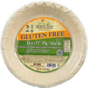 Gluten free pie shells in packaging for healthy baking.