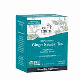 Earth Mama Ginger Nausea Tea box for pregnancy relief and nausea relief.